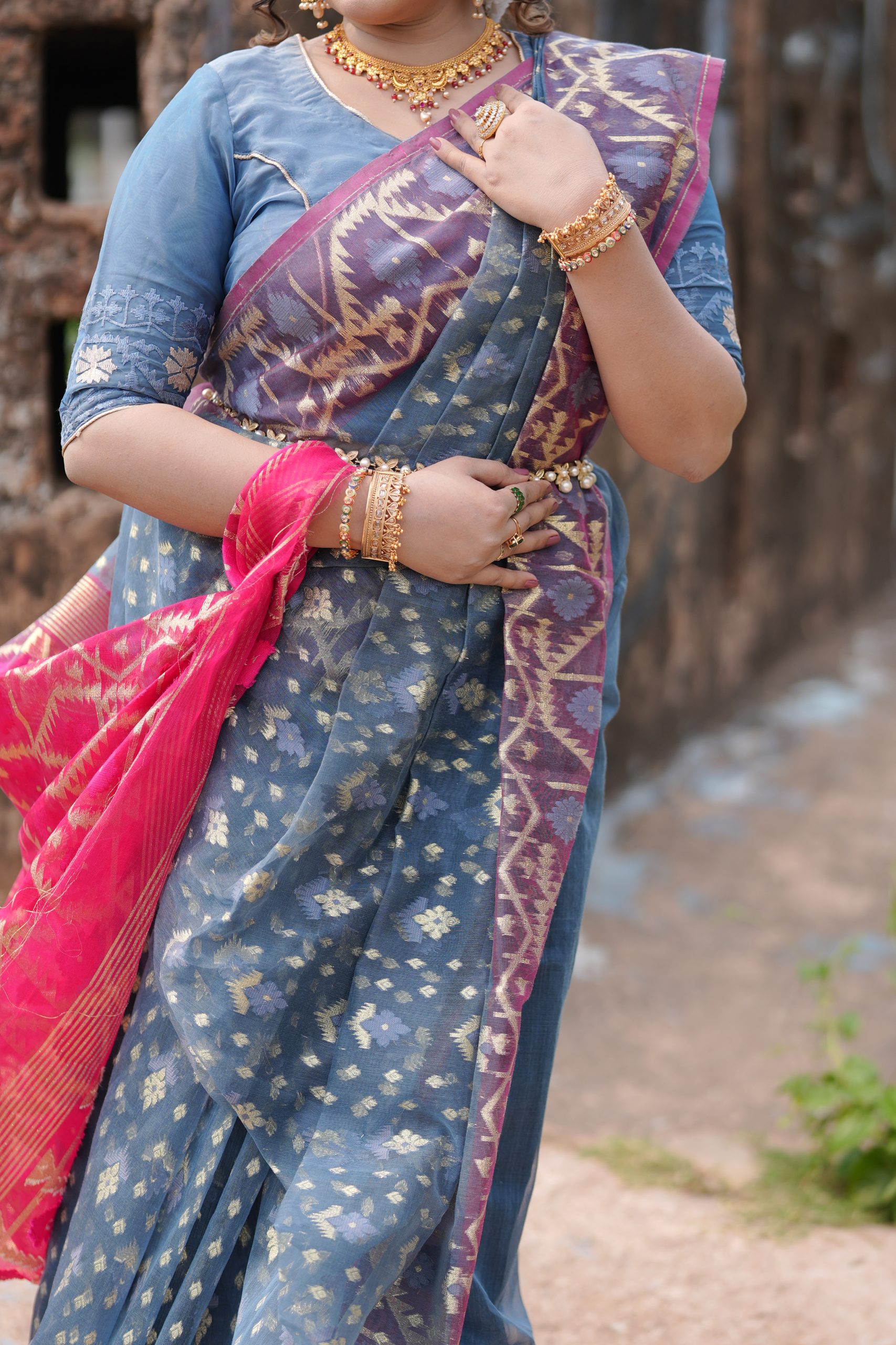 Resham ✨ Royal Resham Silk Jamdani — Limited Collection - Prijosree